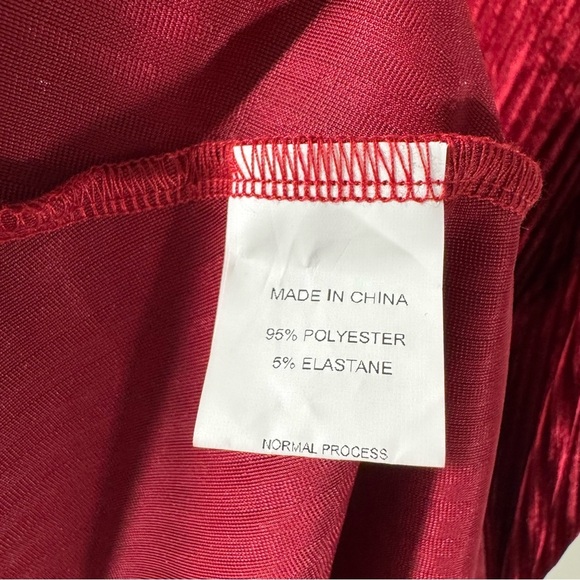 NWT Simplee True Wrap Dress Red Velvet Ribbed Short Sleeves - Picture 11 of 12